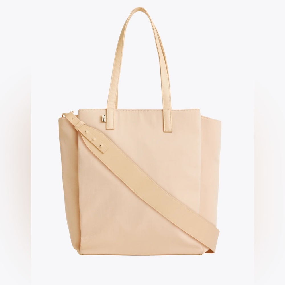 BEIS COMMUTER TOTE IN BEIGE
